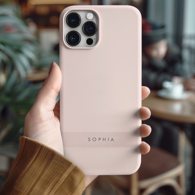 Modern Minimalist Pink Personalized Case-Mate iPhone Case (Creator Uploaded)