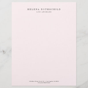 Modern Minimalist Pink Professional Business Letterhead