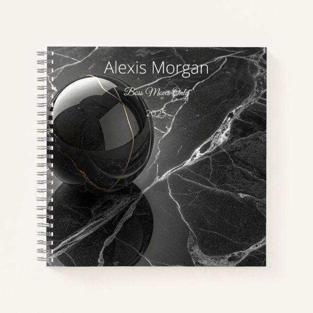 Modern Minimalist Pink-Purple Border Template Notebook (Front)