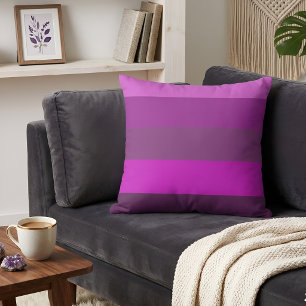 Modern Minimalist Pink & Purple Gradient Stripes Throw Pillow