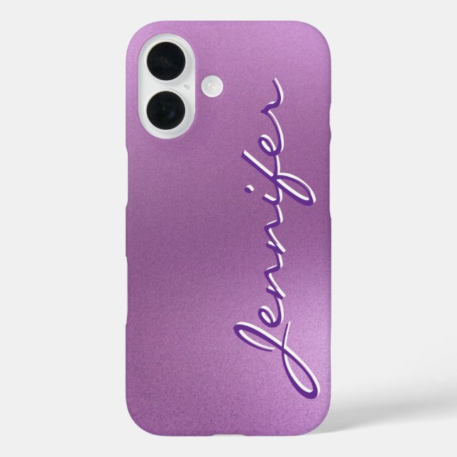 modern minimalist pink purple metal personalized Case-Mate iPhone case (Back)