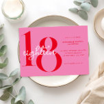 Modern Minimalist Pink Red 18th Birthday Invitation<br><div class="desc">Modern minimalist 18th birthday invitation featuring simple design with chic typography and elegant script.</div>