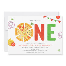 Modern Minimalist Pizza Party First Birthday