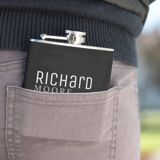 modern minimalist plain black white flask (In Situ)