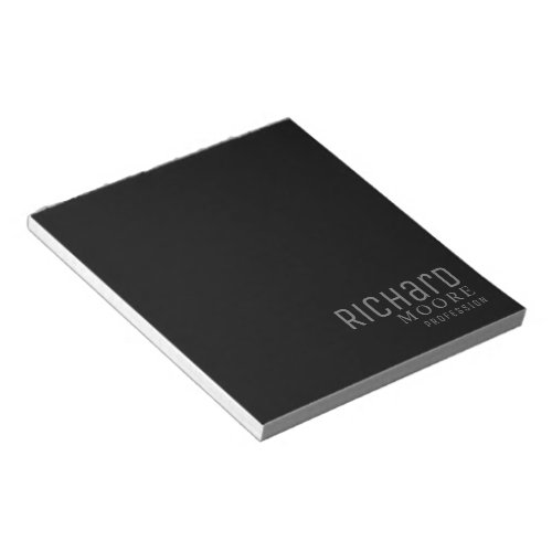 modern minimalist plain black white name notepad
