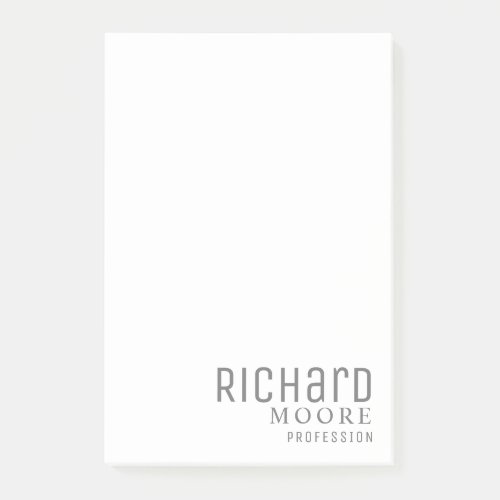 modern minimalist plain black white name post_it notes