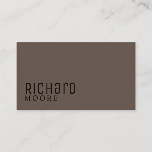 modern minimalist plain brown black business card