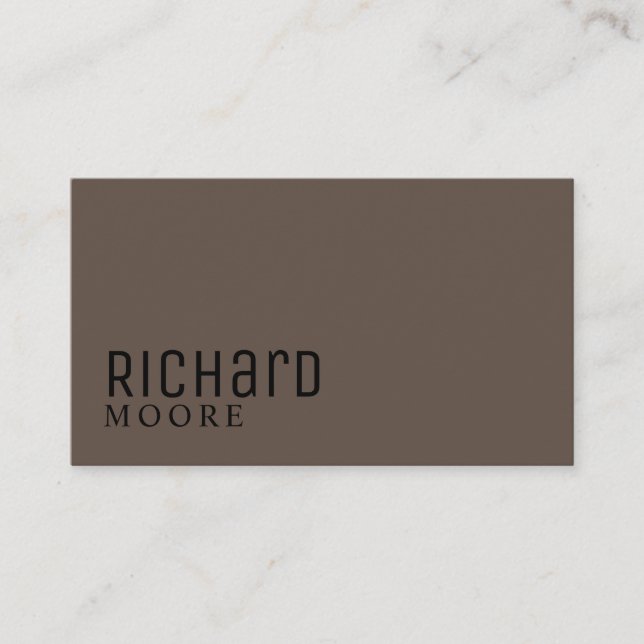 modern minimalist plain brown black business card (Front)