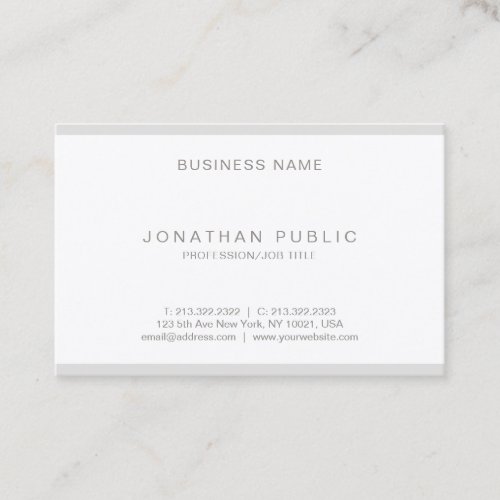 Modern Minimalist Plain Clean Luxe Fashionable Business Card