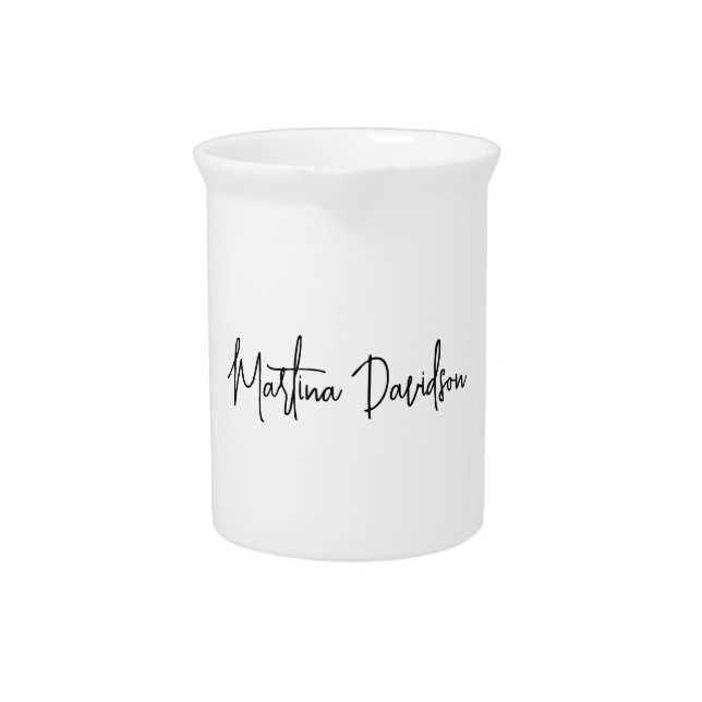 Modern Minimalist Plain Creative Calligraphy Beverage Pitcher (Front)