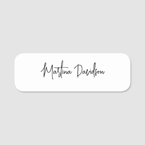 Modern Minimalist Plain Creative Calligraphy Name Tag