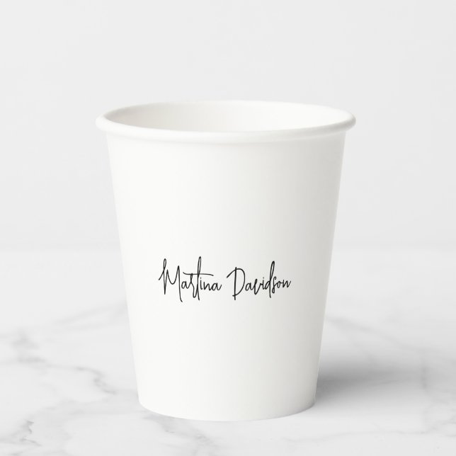 Modern Minimalist Plain Creative Calligraphy Paper Cups (Front)