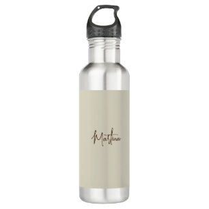 Modern Minimalist Plain Creative Calligraphy Stainless Steel Water Bottle