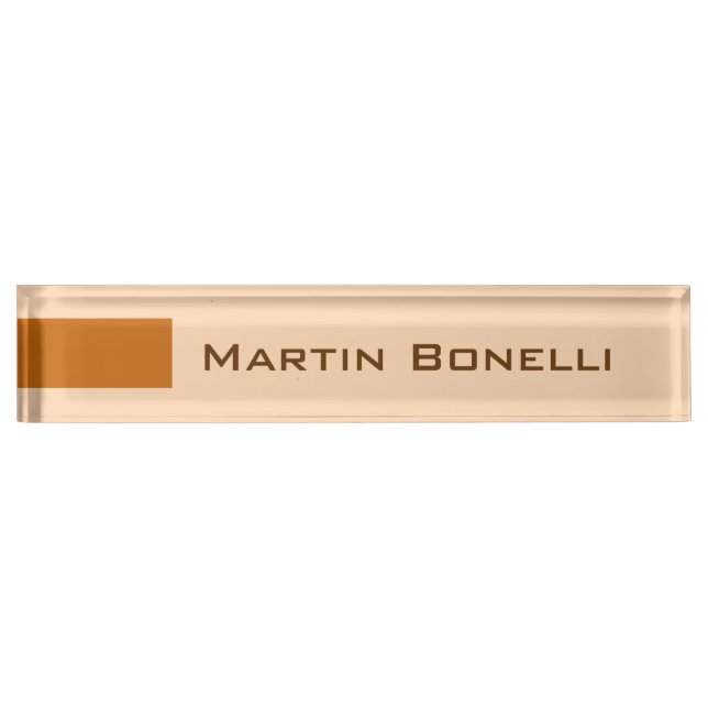 Modern Minimalist Plain Desk Name Plate (Front)