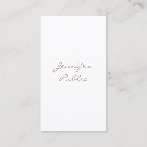 Modern Minimalist Plain Elegant Calligraphy Script Business Card