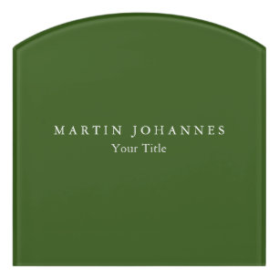 Modern Minimalist Plain Elegant Forest Green Door Sign
