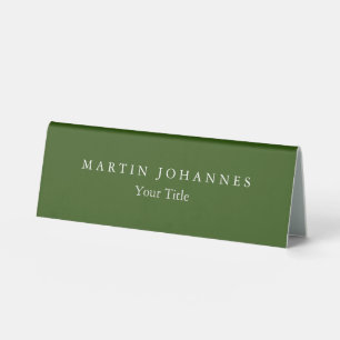 Modern Minimalist Plain Elegant Forest Green Table Tent