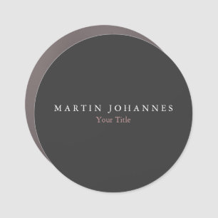 Modern Minimalist Plain Elegant Grey Car Magnet