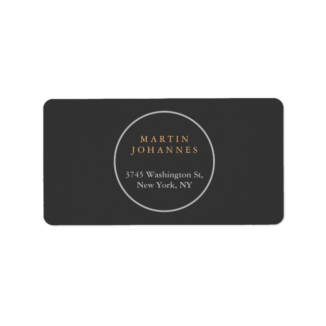 Modern Minimalist Plain Elegant Grey Name Address Label (Front)