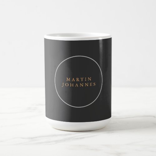 Modern Minimalist Plain Elegant Grey Name  Coffee Mug