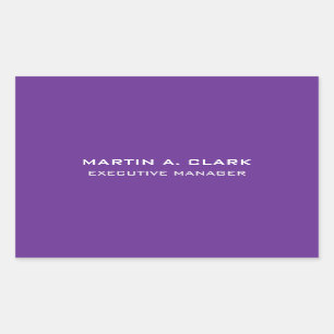 Modern Minimalist Plain Elegant Royal Purple Rectangular Sticker