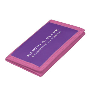 Modern Minimalist Plain Elegant Royal Purple Tri-fold Wallet