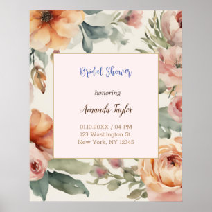 Modern Minimalist Plain Floral Poster