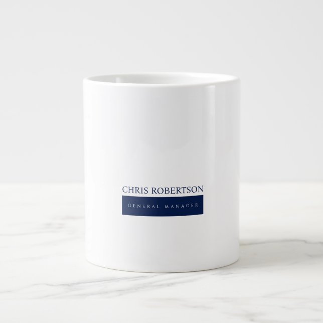 Modern Minimalist Plain Giant Coffee Mug (Front)
