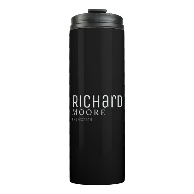 modern minimalist plain grey white thermal tumbler (Front)