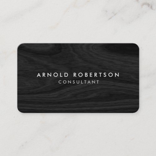 Modern Minimalist Plain Grey Wood Professional Business Card