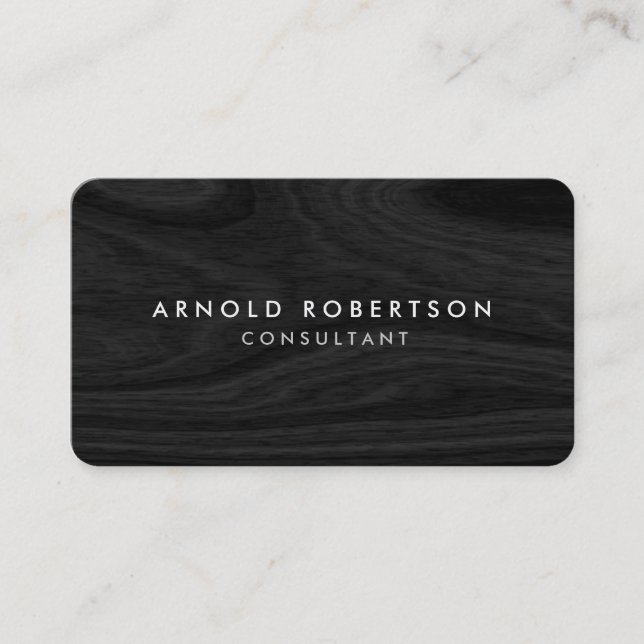 Modern Minimalist Plain Grey Wood Professional Business Card (Front)