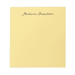 Modern Minimalist Plain Jasmine Color Create Name Notepad
