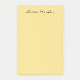 Modern Minimalist Plain Jasmine Color Create Name Post-it Notes