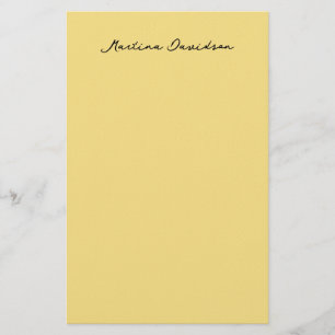 Modern Minimalist Plain Jasmine Color Create Name Stationery