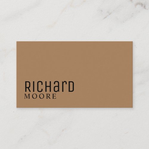 modern minimalist plain light brown business card