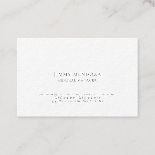Modern Minimalist Plain Luxury Thick Paper Business Card