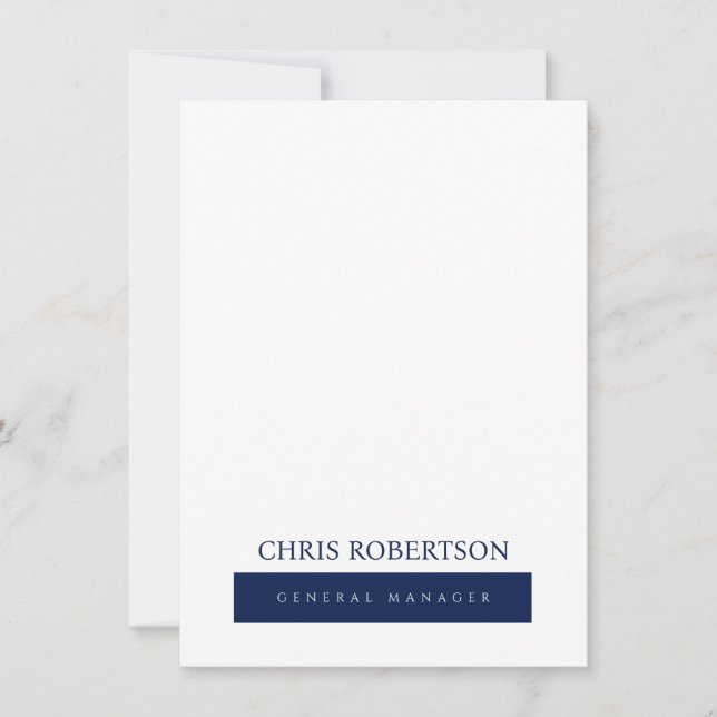 Modern Minimalist Plain Note Card (Front)
