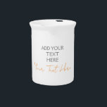 Modern Minimalist Plain Personalized Add Text Beverage Pitcher<br><div class="desc">Your Message With Elegant Design</div>