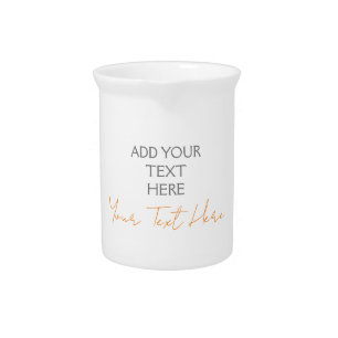 Modern Minimalist Plain Personalized Add Text Beverage Pitcher