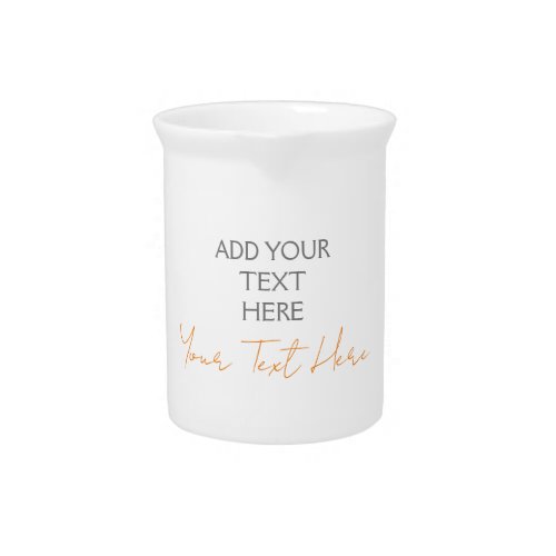 Modern Minimalist Plain Personalized Add Text Beverage Pitcher