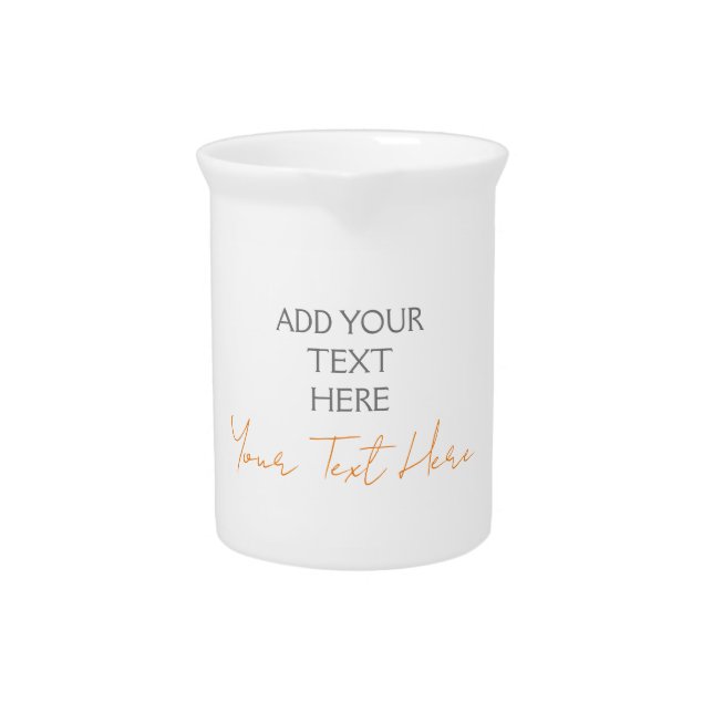 Modern Minimalist Plain Personalized Add Text Beverage Pitcher (Front)