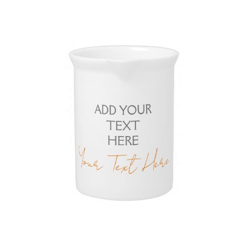 Modern Minimalist Plain Personalized Add Text Beverage Pitcher