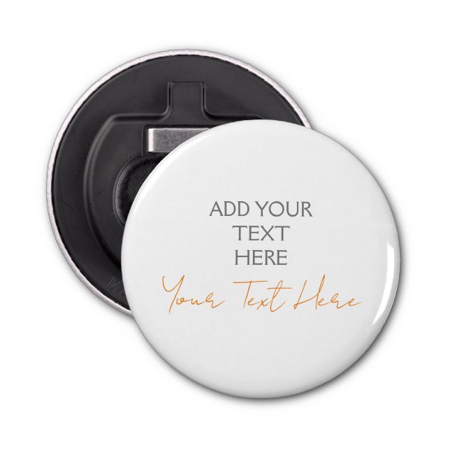 Modern Minimalist Plain Personalized Add Text Bottle Opener (Front)