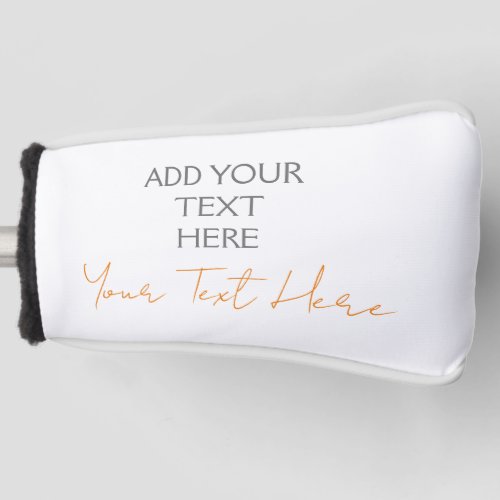 Modern Minimalist Plain Personalized Add Text Golf Head Cover