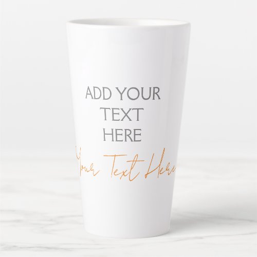 Modern Minimalist Plain Personalized Add Text Latte Mug