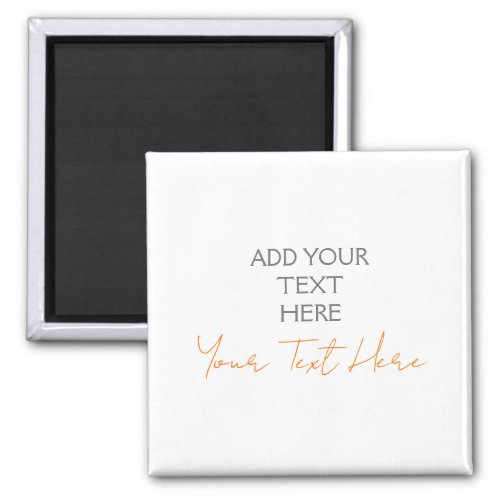 Modern Minimalist Plain Personalized Add Text Magnet