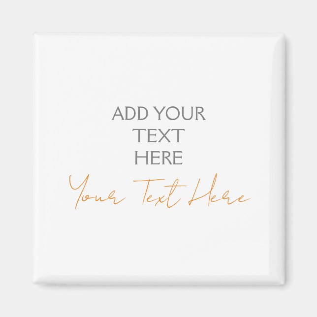 Modern Minimalist Plain Personalized Add Text Magnet (Front)