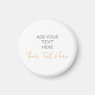 Modern Minimalist Plain Personalized Add Text Magnet
