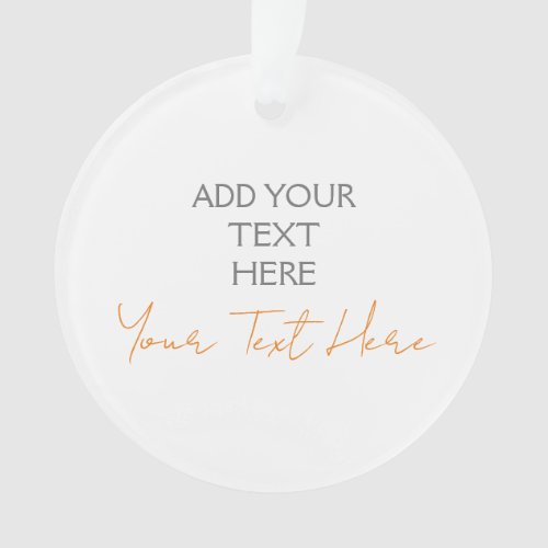 Modern Minimalist Plain Personalized Add Text Ornament