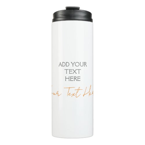 Modern Minimalist Plain Personalized Add Text Thermal Tumbler